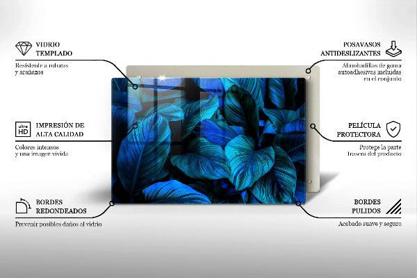 Krájecí prkénko skleněné Listí vegetace v džungli