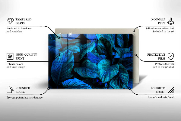 Krájecí prkénko skleněné Listí vegetace v džungli