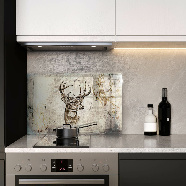 Skleněná deska do kuchyně Ilustrace zvířat jelenů