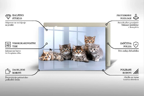 Skleněná deska do kuchyně Sladká koťátka