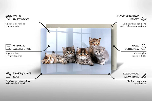 Skleněná deska do kuchyně Sladká koťátka