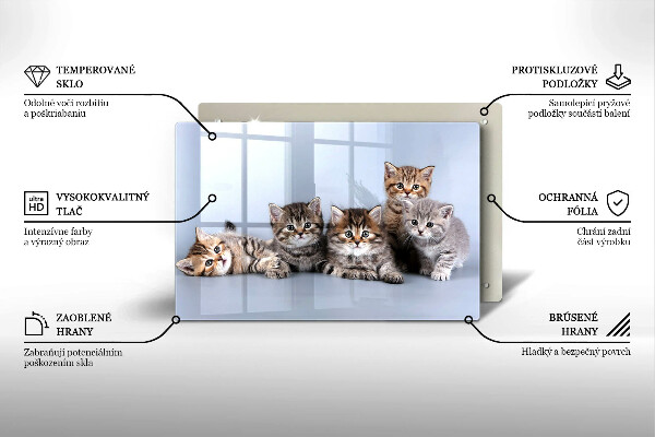 Skleněná deska do kuchyně Sladká koťátka