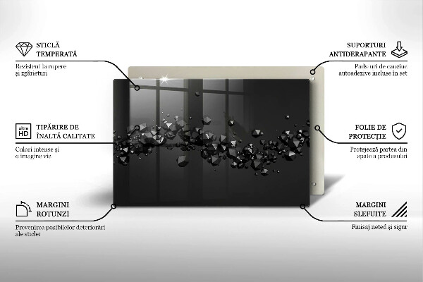Skleněná deska do kuchyně 3d abstrakce tvarů
