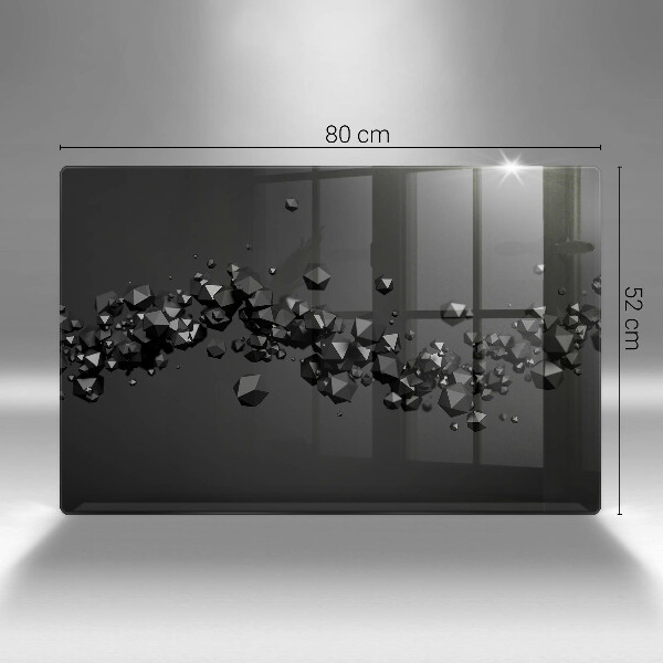 Skleněná deska do kuchyně 3d abstrakce tvarů