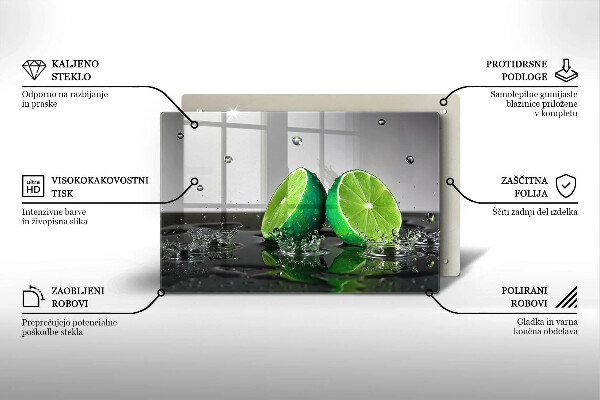 Skleněná deska do kuchyně Šťavnaté limetky a voda
