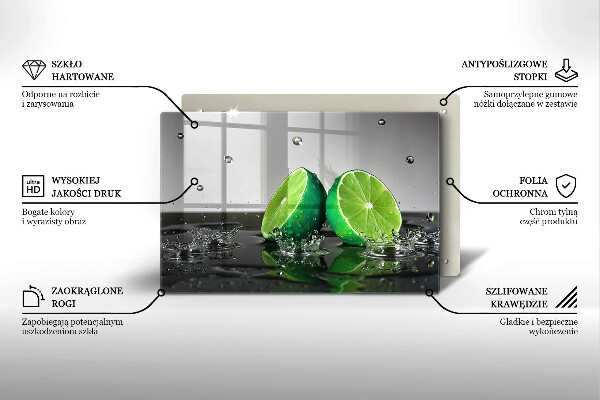 Skleněná deska do kuchyně Šťavnaté limetky a voda