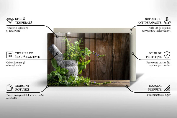 Skleněná deska do kuchyně Pěstuje bylinky a dřevo