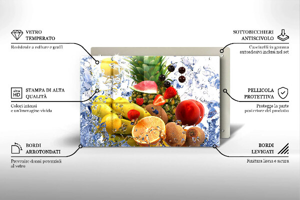 Skleněná deska do kuchyně Šťavnaté ovoce a voda