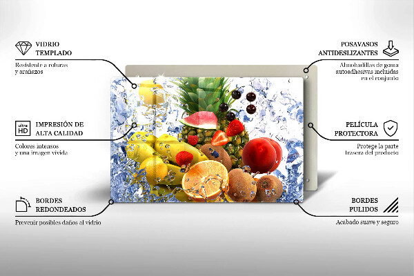 Skleněná deska do kuchyně Šťavnaté ovoce a voda