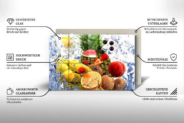 Skleněná deska do kuchyně Šťavnaté ovoce a voda