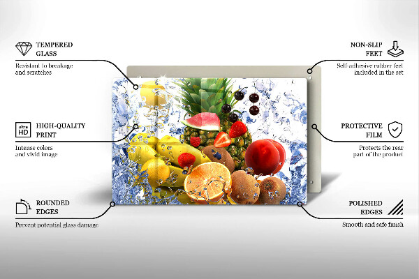 Skleněná deska do kuchyně Šťavnaté ovoce a voda