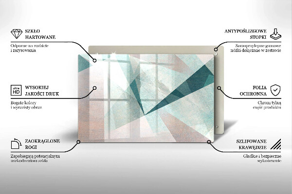 Krájecí prkénko skleněné Ostrá abstrakce