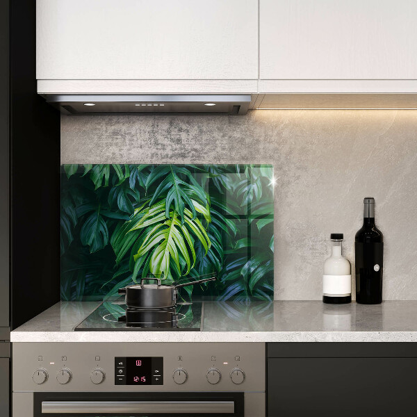 Krájecí prkénko skleněné Divoké monstera listy