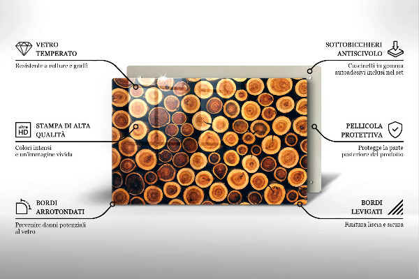 Krájecí prkénko skleněné Dřevěné pařezy