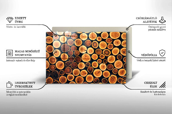Krájecí prkénko skleněné Dřevěné pařezy