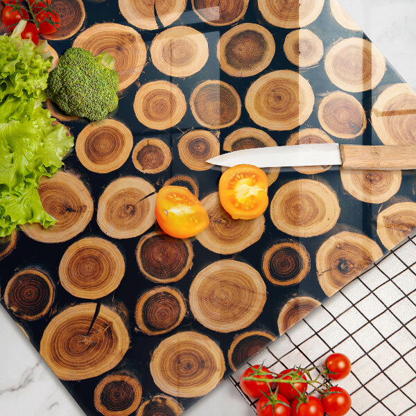 Krájecí prkénko skleněné Dřevěné pařezy