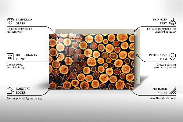 Krájecí prkénko skleněné Dřevěné pařezy