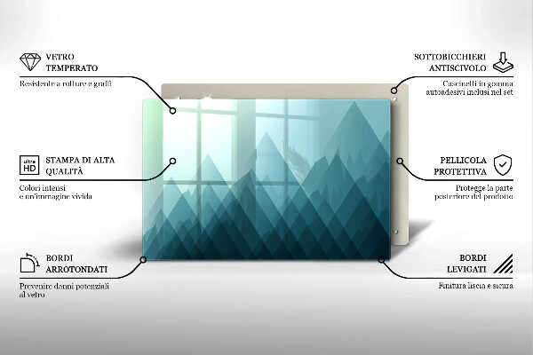 Krájecí prkénko skleněné Abstraktní hory