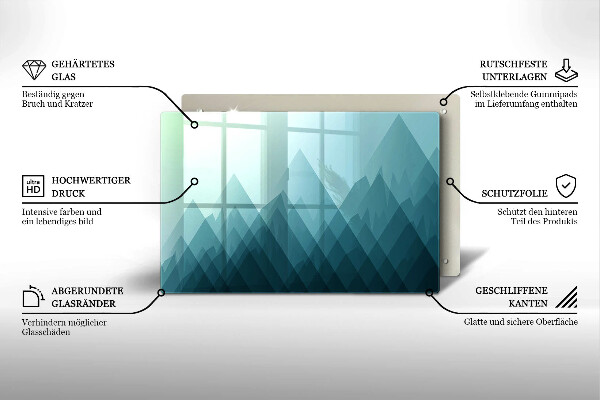 Krájecí prkénko skleněné Abstraktní hory