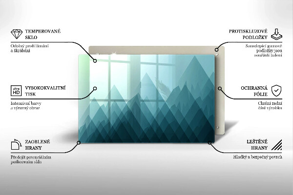 Krájecí prkénko skleněné Abstraktní hory