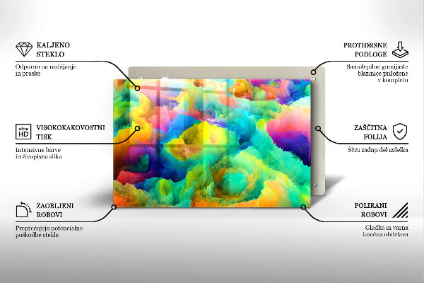 Krájecí prkénko skleněné Barevná abstrakce