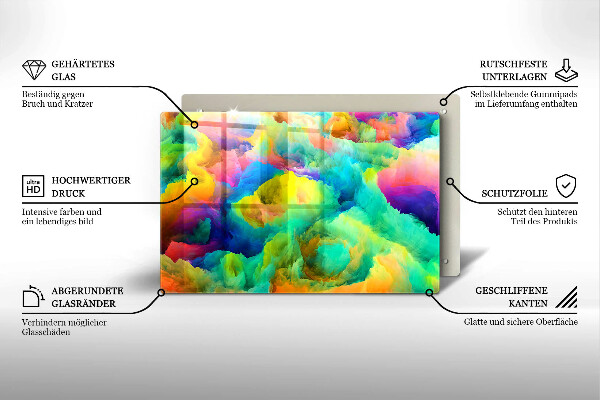 Krájecí prkénko skleněné Barevná abstrakce