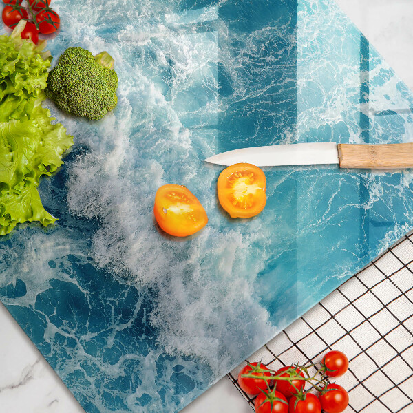 Krájecí prkénko skleněné Vlny mořské vody