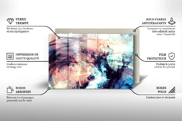 Krájecí prkénko skleněné Malovaná abstrakce