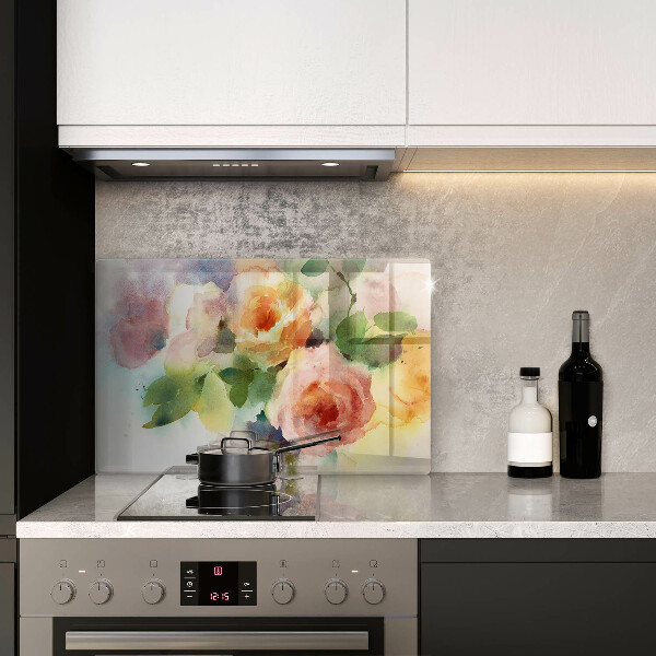 Krájecí prkénko skleněné Malované květiny