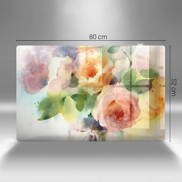 Krájecí prkénko skleněné Malované květiny