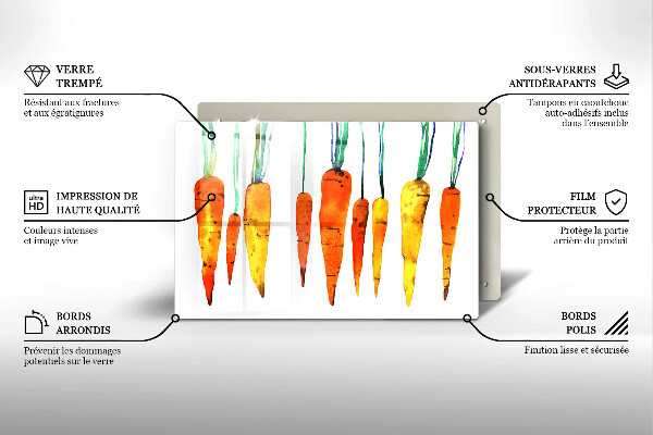 Krájecí prkénko skleněné Mrkev ilustrace
