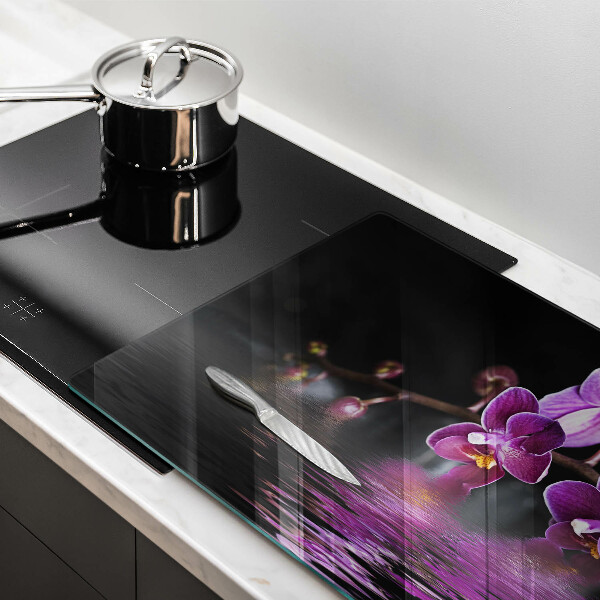 Skleněná deska do kuchyně Orchidejová zenová voda