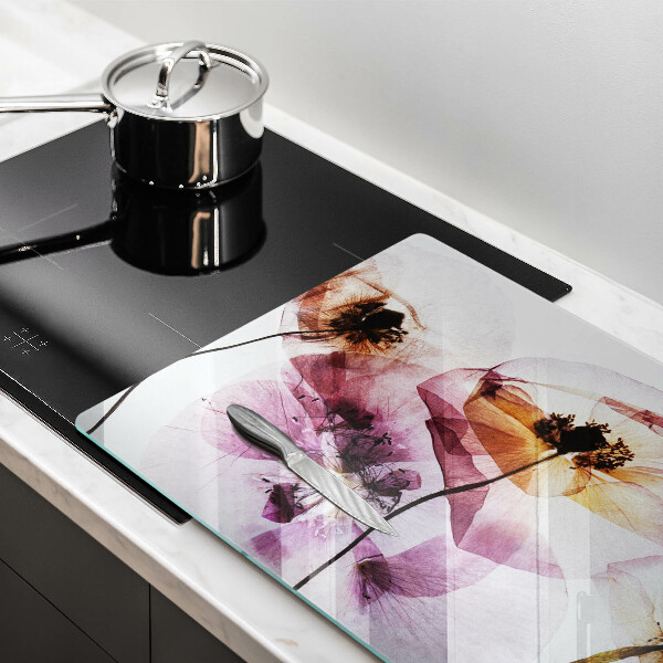 Krájecí prkénko skleněné Jemné květiny