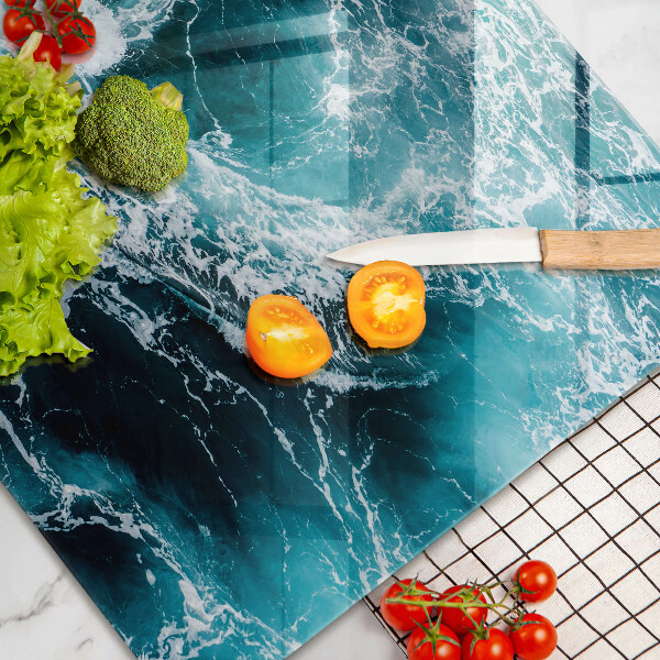 Skleněná deska do kuchyně Pěnivé vlny vody