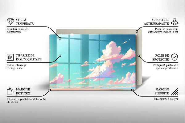 Krájecí prkénko skleněné Pohádkové nebe
