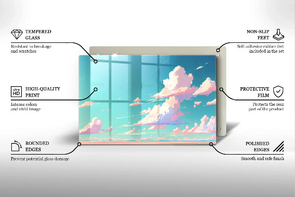 Krájecí prkénko skleněné Pohádkové nebe