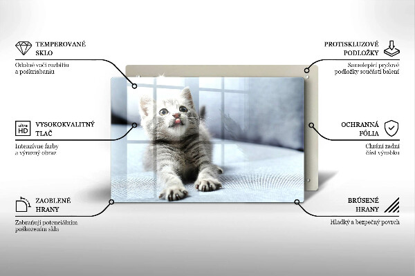 Skleněná deska do kuchyně Malé roztomilé kotě