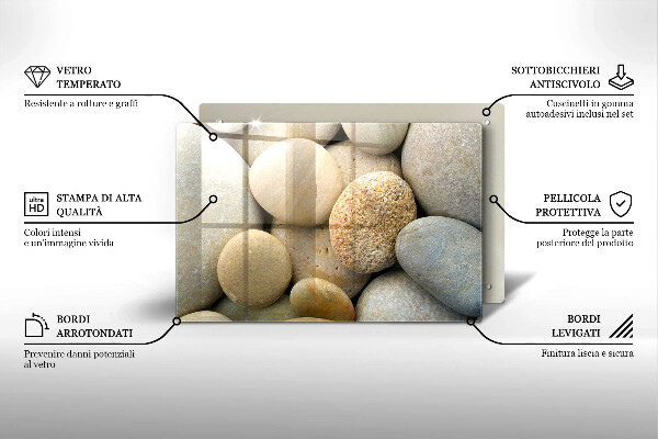 Skleněná deska do kuchyně Vzor oválných kamenů