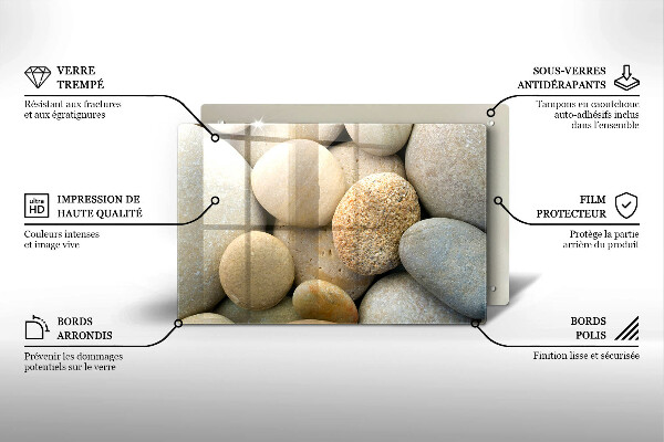 Skleněná deska do kuchyně Vzor oválných kamenů