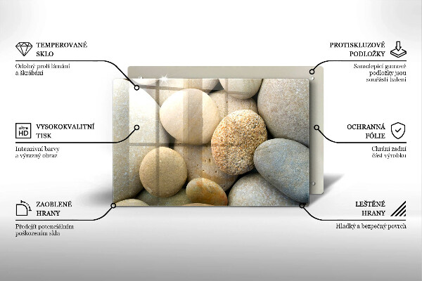 Skleněná deska do kuchyně Vzor oválných kamenů