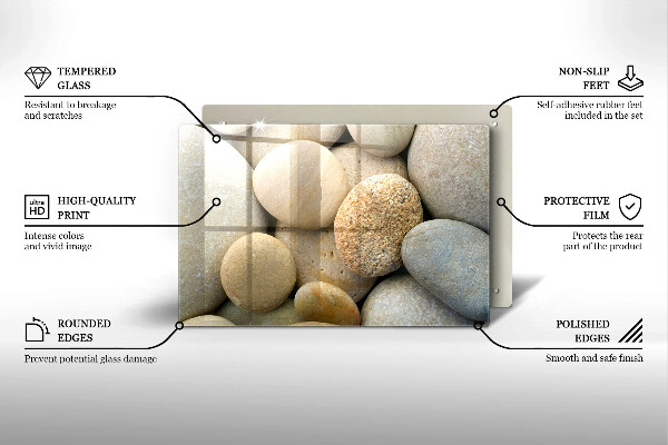 Skleněná deska do kuchyně Vzor oválných kamenů