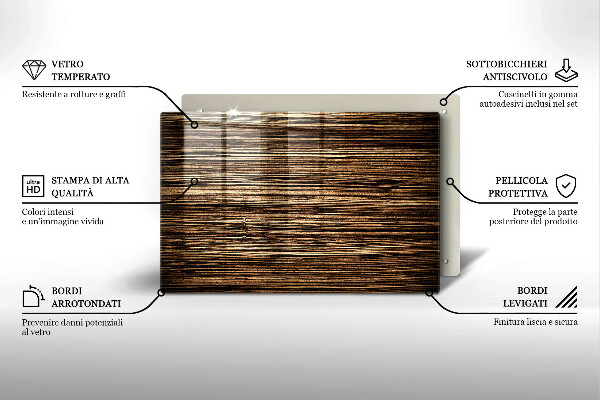 Skleněná deska do kuchyně Textura dřeva