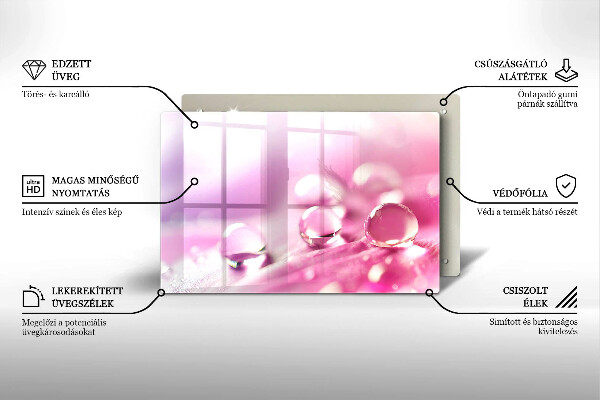 Krájecí prkénko skleněné Okvětní lístky rosy