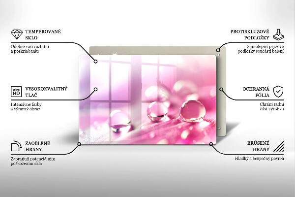 Krájecí prkénko skleněné Okvětní lístky rosy