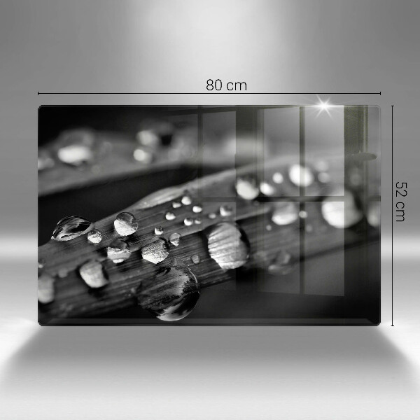 Krájecí prkénko skleněné Kapky rosy na listech