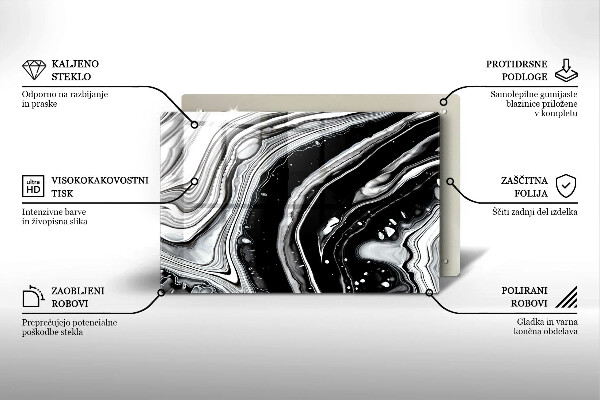 Krájecí prkénko skleněné Inkoustová abstrakce