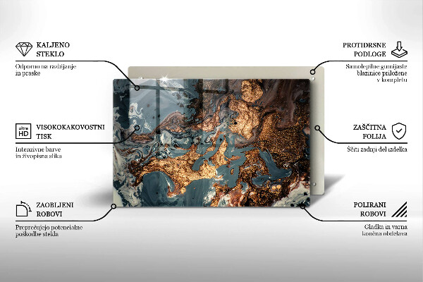 Krájecí prkénko skleněné Zlatá skalní struktura