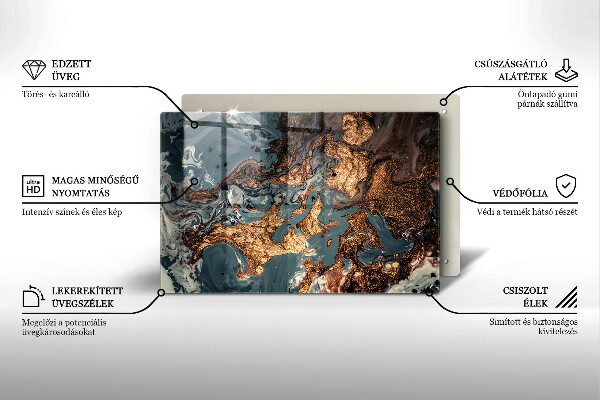 Krájecí prkénko skleněné Zlatá skalní struktura