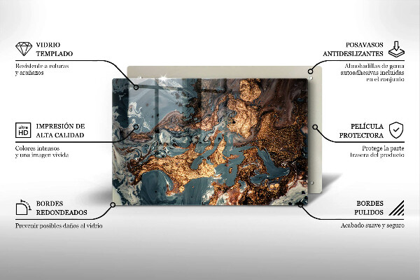 Krájecí prkénko skleněné Zlatá skalní struktura