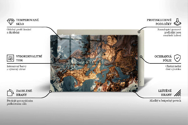 Krájecí prkénko skleněné Zlatá skalní struktura